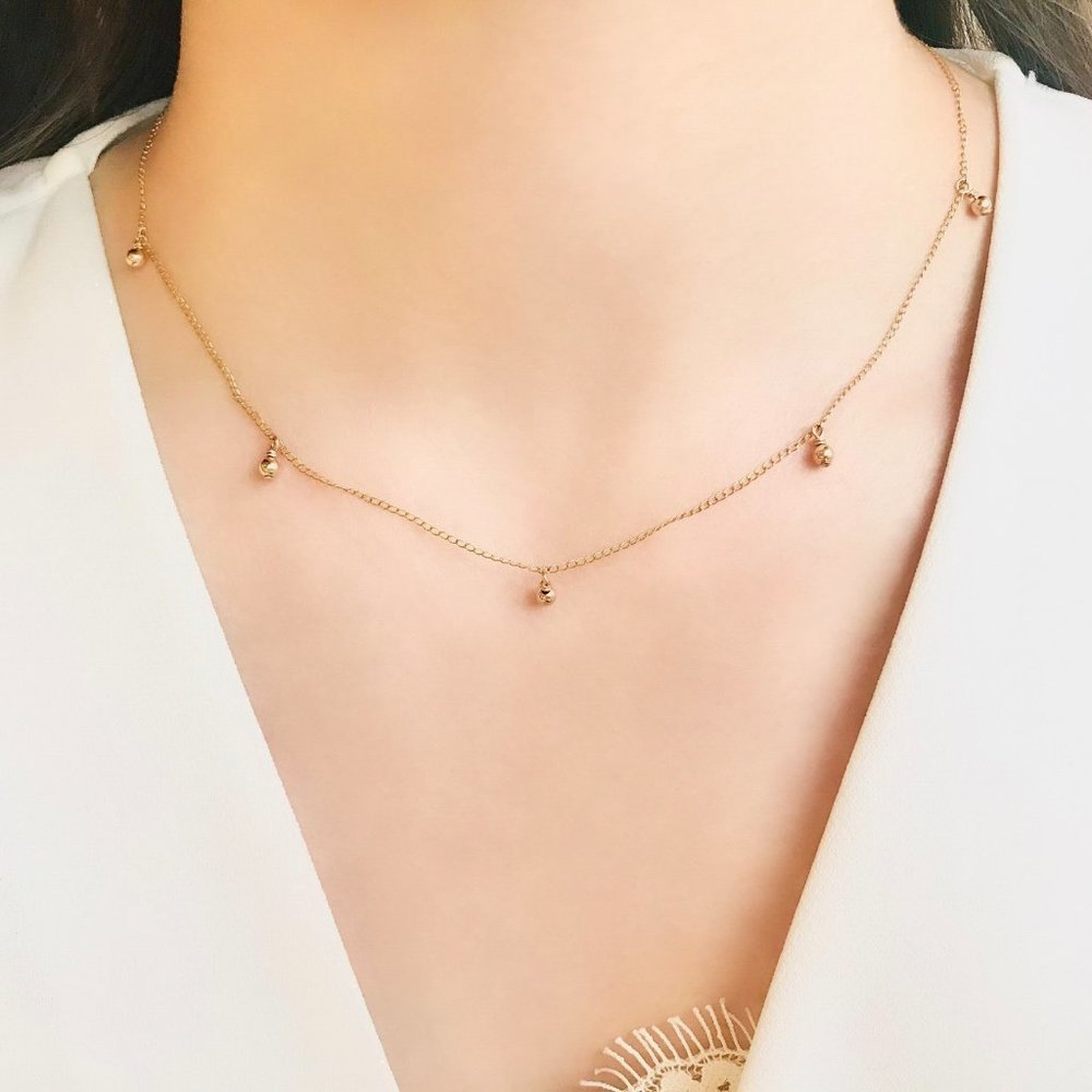 14K gold-filled ball and chain necklace